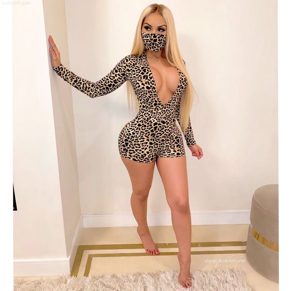 

size one plus piece jumpsuits rompers onesies women s clothing v-neck skinny print tight 2021 nightwear bodycon, Black;white