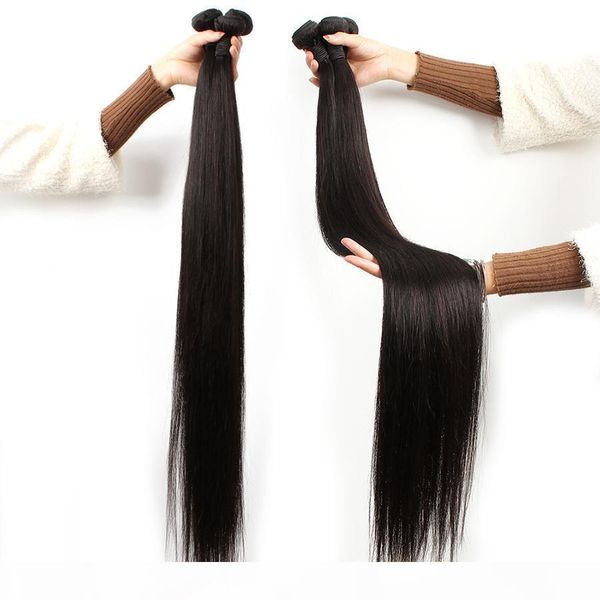 

vancehair 22 24 26inch straight human hair bundles with 1 3 4 bundles double wefts brazilian remy hair 100% natural human hair, Black