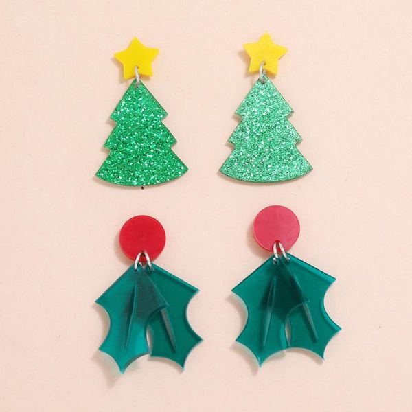 

dangle & chandelier fashion green christmas pendants earrings for women geometry gift statement jewelry wholesale earring unusual, Silver