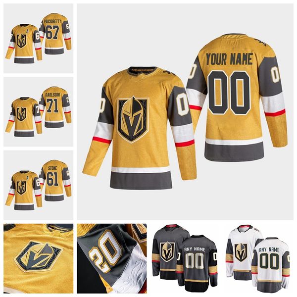 

vegas golden knights 2020-2021 gold third jersey 3 brayden mcnabb 15 jon merrill jimmy schuldt shea theodore oscar dansk custom stitched, Black;red