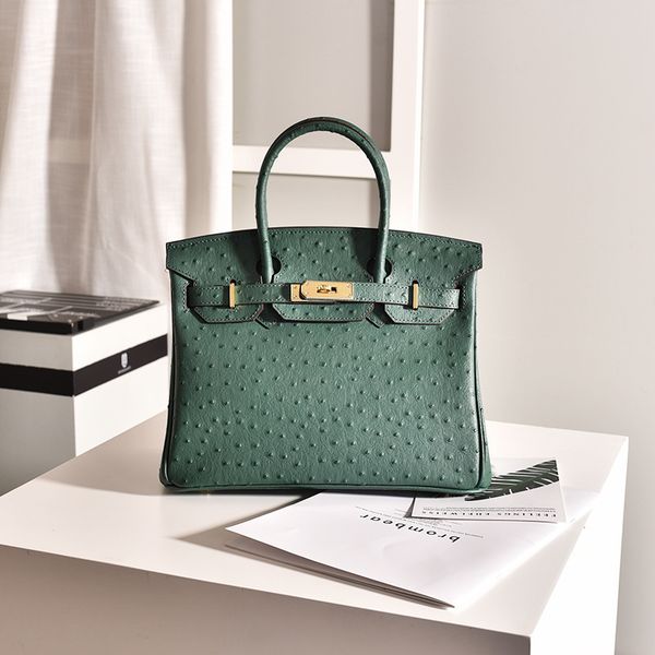 

ostrich pattern fashionable new leather women's portable large capacity versatile one shoulder messenger bag