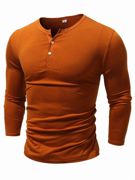 

men notched neck button detail tee 19v2#, White;black