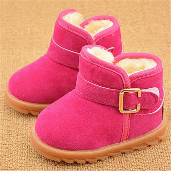 

зима дети моды снег сапоги толстые хлопок ребенок обувь теплый плюшевые мягкого bottom girls короткие сапоги лыжный ботинок малыш младенец б, Black