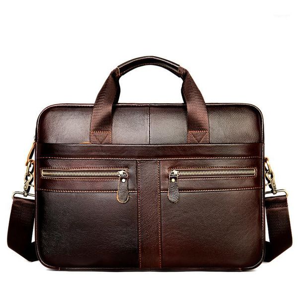 

briefcases men's briefcase bag genuine leather lapbusiness tote for document office portable shoulder 1