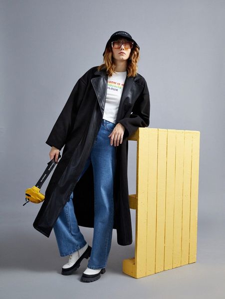 

notched collar belted solid overcoat b9hu#, Black