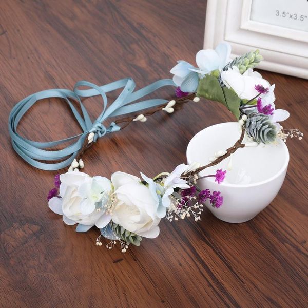 

haimeikang ladies adjustable flower crown beach wedding flower headbands flower wreath hairband women garland halo jllvuj