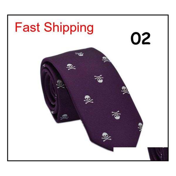 

creative men narrow arrow type necktie exquisite designer polyester skull embroider multi pattern cas qylgvn bde_home, Blue;purple
