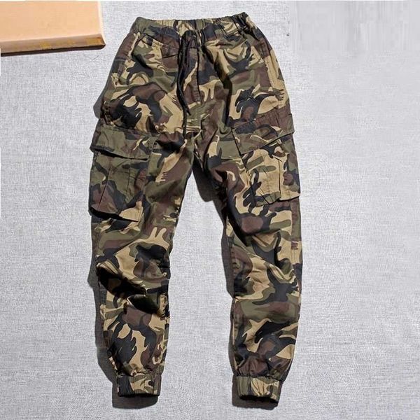 

summer casual joggers men multi pocket military male outdoors long trouser army camouflage men's cargo pant baggy plus size 4xl, Black