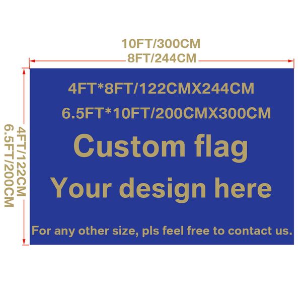 4x8ft 4x10 pés de 6,5x10ft bandeira de bandeira em qualquer tamanho qualquer logotipo impressão digital poliéster sinalizadores grandes e faixas