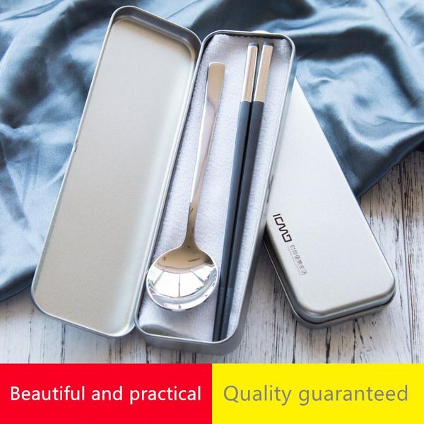 

stainless steel cutlery set dinnerware sets lightweight portable travel tableware set with cloth bag lunch tools set bbytgt