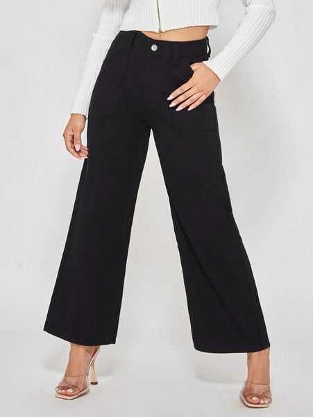 

petite high waist wide leg jeans u5vp#, Blue