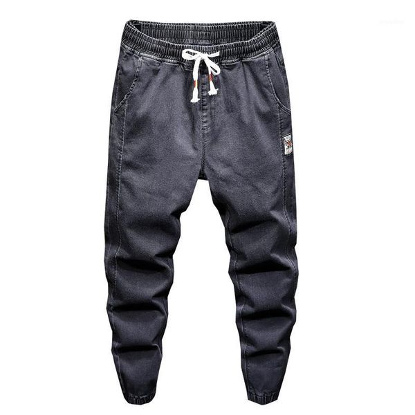 

2020 spring denim overalls male personality casual large size 3xl trousers harem pants black green gray jean men pants brand1, Blue