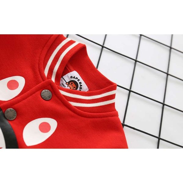 

eye pure @ cotton shark terry children's spring autumn baseball uniform fashion men's and women's vertical collar aoxu, Black