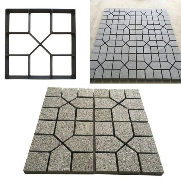 

40cmx40cm cement brick concrete paver diy plastic path maker square paving mold1