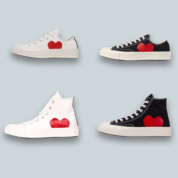 

1970s big eyes play chuck 70 canvas shoes multi heart 70s hi classic 1970 jointly name skateboard trainers casual sport sneakers, Black