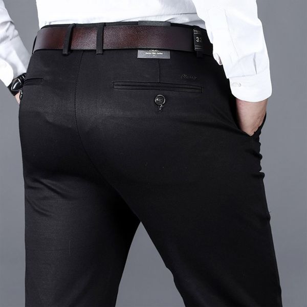 

ae1pv tencel men's autumn winter and business loose straight tube elastic pants trousers casual middle-aged casual pants men's thi, Blue