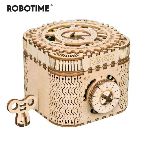 

robotime 123pcs creative diy 3d treasure box wooden puzzle game assembly toy gift for children teens lk502 y200413