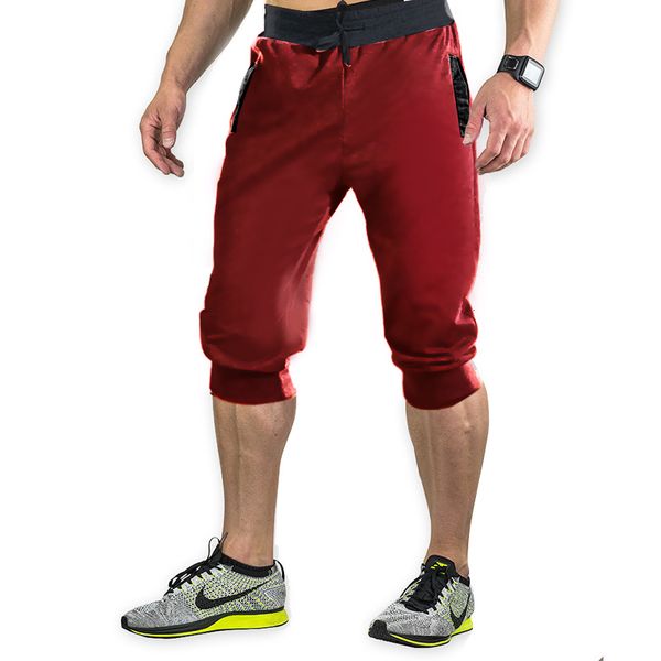 

summer 7 points slow sports shorts men's fitness gym cropped, White;black