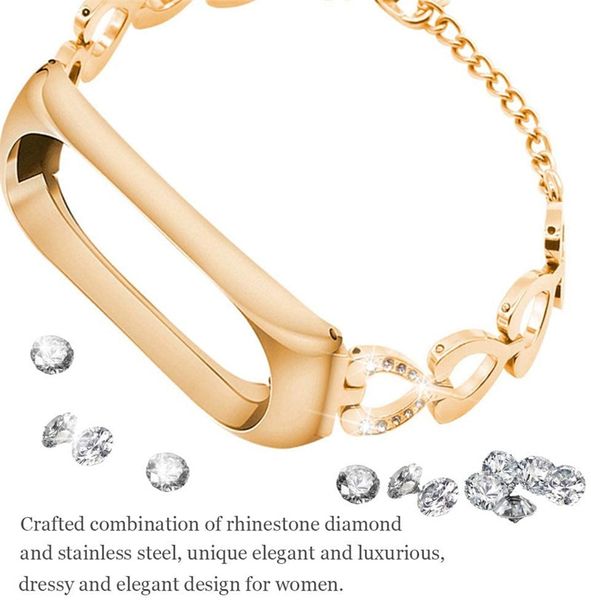 

wristband suitable for mi band 4 metal wristband heart shaped bracelet mi band 3 4 universal replacement straps 2021