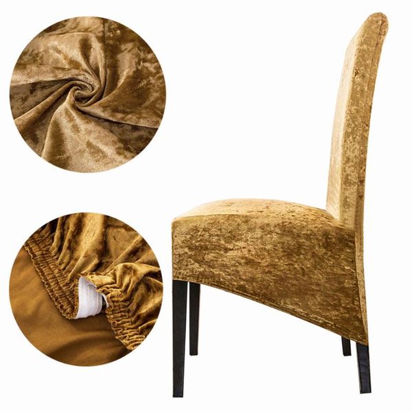 

2021 shiny velvet xl size spandex chair cover stretch slipcovers elastic seat chair covers dining room cover with back