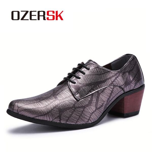 

ozersk brand 2020 new increase luxury fashion wedding business shoes men oxford dress shoes comfortable men formal, Black