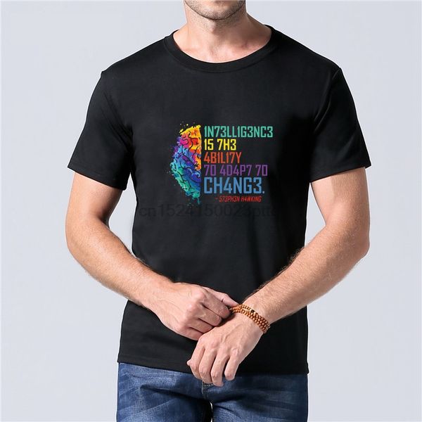

nice intelligence is the ability to adapt to change ste t shirt for men tee shirts short sleeve tee shirt sport hooded sweatshirt hoodie