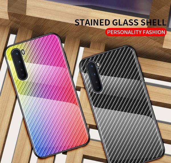 

glossy gradient carbon fiber design tempered glass phone case for oneplus nord n100 n10 8 pro 7 pro 7t 6t 6 5 t ntyuy 3p5jf