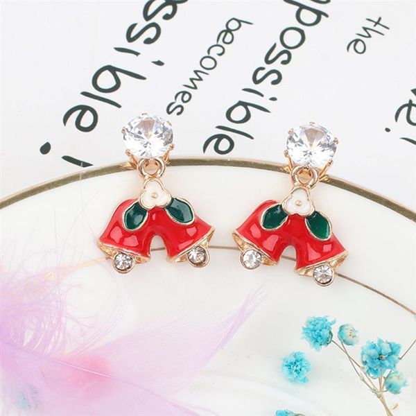 

3 пары рождество ушные рождество уха коты xmas themed креативный масло капельного серьги набор алмазный белл серьги партии ear decor sqcdeo