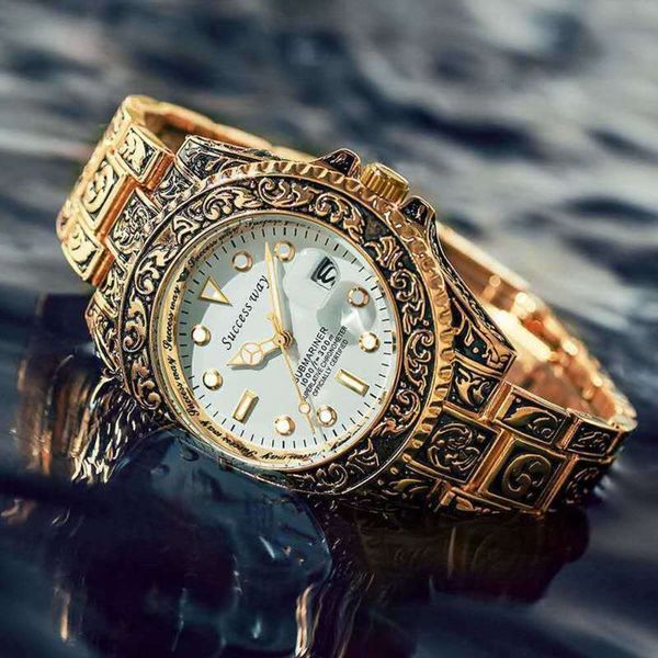 

waterproof man voice, watch, seaman male tiktok, quartz, male quartz watch t6ow, Slivery;brown