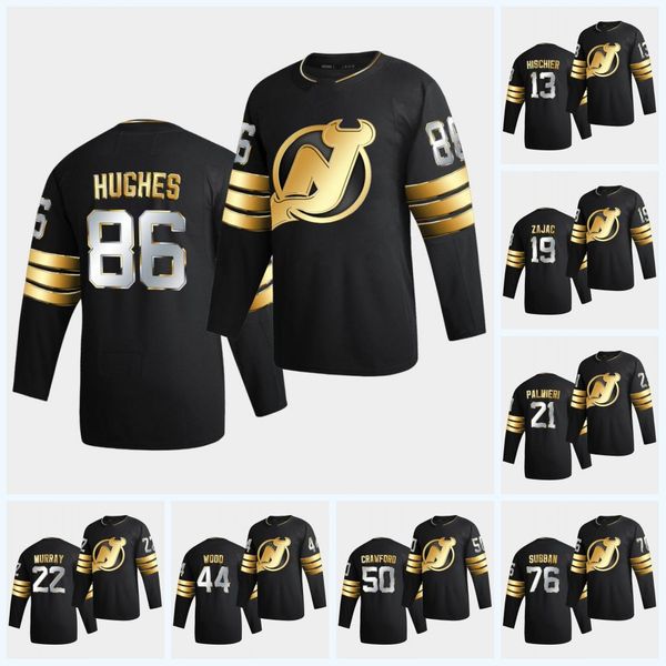

new jersey devils 2021 golden edition hockey jersey jack hughes corey crawford pk subban nico hischier wayne simmonds cory schneider brodeur, Black;red