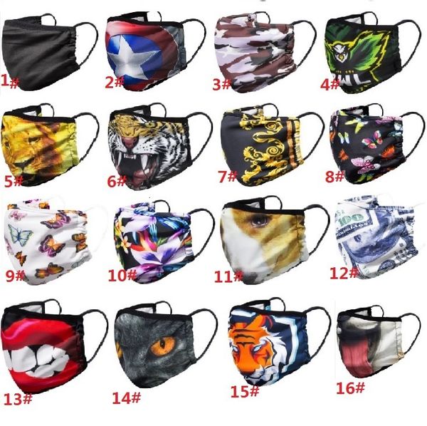 

dustproof fabric masks three-layer designer print face universal for men and women mouth mask protective hh9-3071