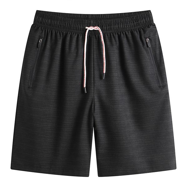 

fattening plus size sports shorts loose thin ice silk casual fat men's capris, White;black