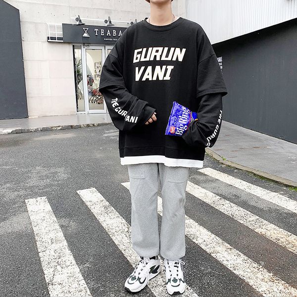 

2021 new hip hop letter print men hoodies autumn male hooded sweatshirts men's street-style sweatshirt 5xl vs7f, Black