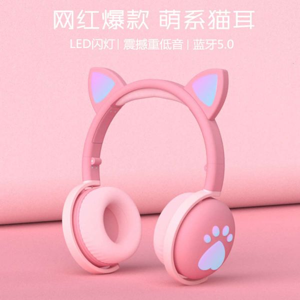 

cute net girl new ear bluetooth red cat claw wirels headset