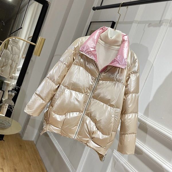 

special sale down jacket women's short style bright surface 2020 new fashion korean-style mid-length winter jacketx1016, Black;brown