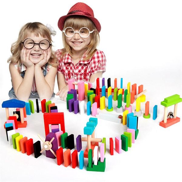 

colorful wooden domino toys institution accessories toy dominoes game building blocks bricks educational toys children gifts zxh jllzhl