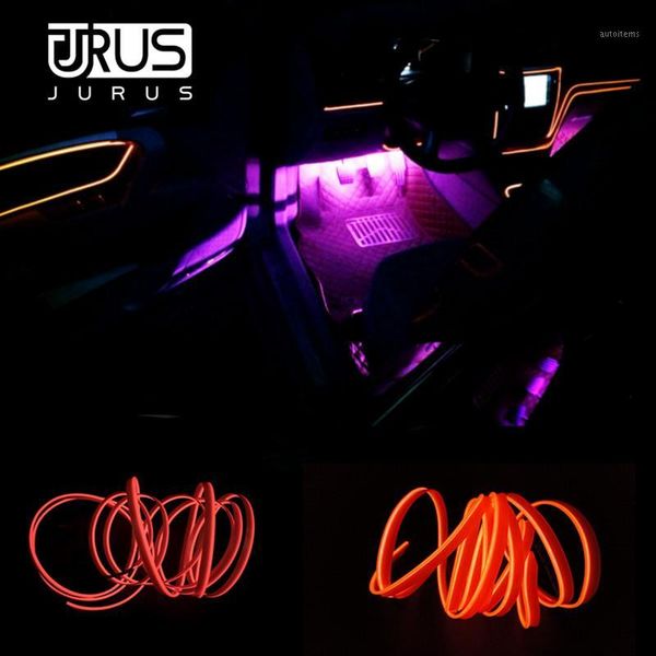 

jurus 1meter neon light car interior light led tape lighting el wire 12v waterproof auto backlight decorative lamp red blue1