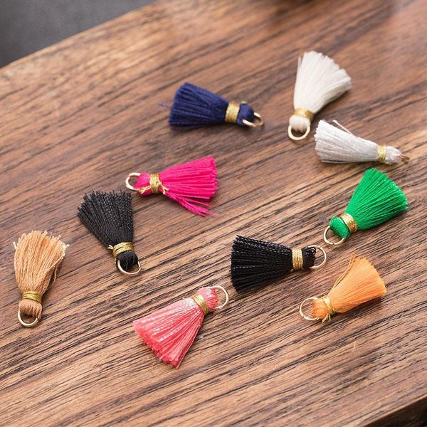 

50pcs gold silk ring crafts tassel trim woman earrings jewelry decor pendant diy bookmarks keychain hang fringe accessories h jllsiz