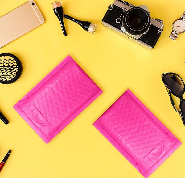 

speedy почтоотправителях 10pcs 4x7 дюймов 120180mm poly bubble mailer розовый само печать проложенные конверты почтовые сумки красочные mail