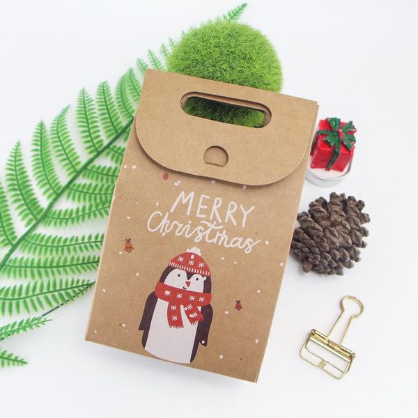 

stobag 10шт сумки merry christmas kraft paper party kind favor конфеты шоколадные печенья упаковка подарков ручной работы санта-клауса wmtre