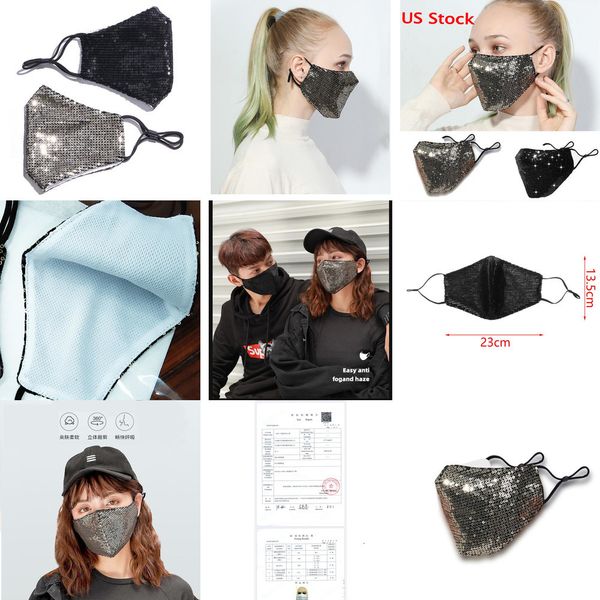 

factorynckfmask 2020 bling pm2.5 3d washable reusable care shield sun color gold elbow sequins shiny face cover mount ma