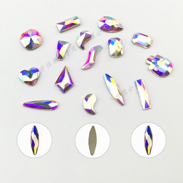 

20pcs crystals nail diamond stone strass ab glass rhinestones for 3d nails art decorations supplies jewelry martin799, Silver;gold