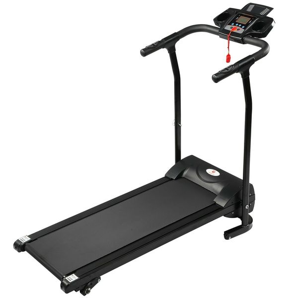 

new electric treadmill, black cardio machine: speed: 1.0km/h - 6km/h