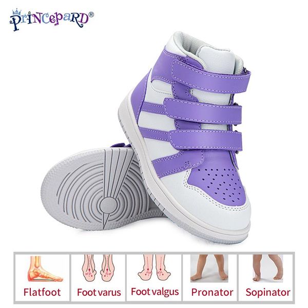 

sneakers princepard orthopedic kids shoes with arch insoles toddler boys girls sport casual blue purple running for children, Black;red