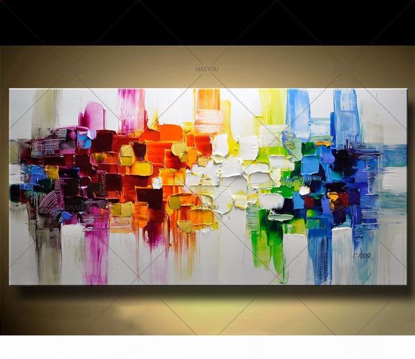 

christmas abstract modern landscape handmade colorful abstract style thick oil painting on canvas for home decorative wall art t200414