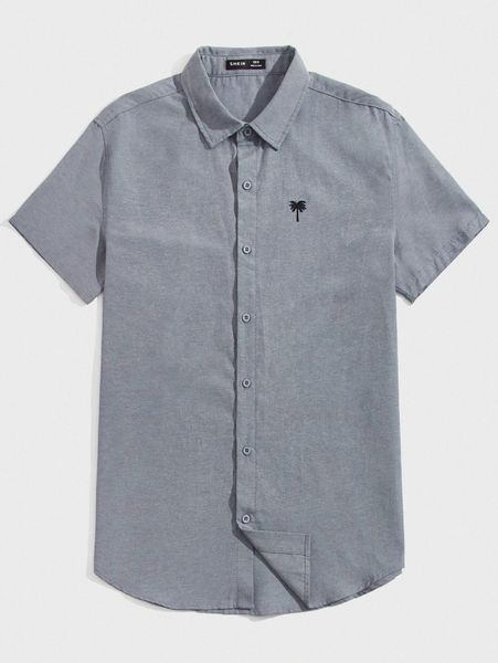 

men tree embroidered shirt 865m#, White;black