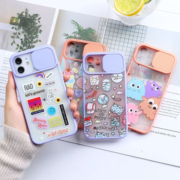

lens window two in one, suitable for 12 11 pro max x / xr painted cute mobile phone case