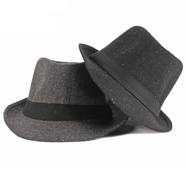 

wide brim hats ht3410 men autumn winter hat vintage fedoras casual trilby male black band retro jazz fashion fedora for men1, Blue;gray