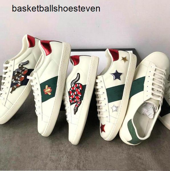 

2021 genuine flats designers python tiger bee flower embroidered cock love multicolor men women low classic casual shoes canvas leather