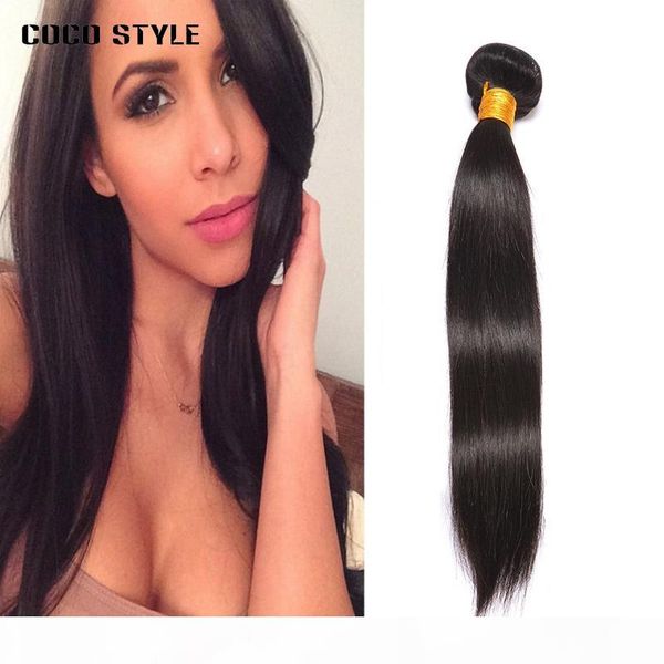 

8a straight brazilian virgin hair 100% unprocessed straight weave bundles 100g pcs peruvian malaysian indian straight human hair extensions, Black